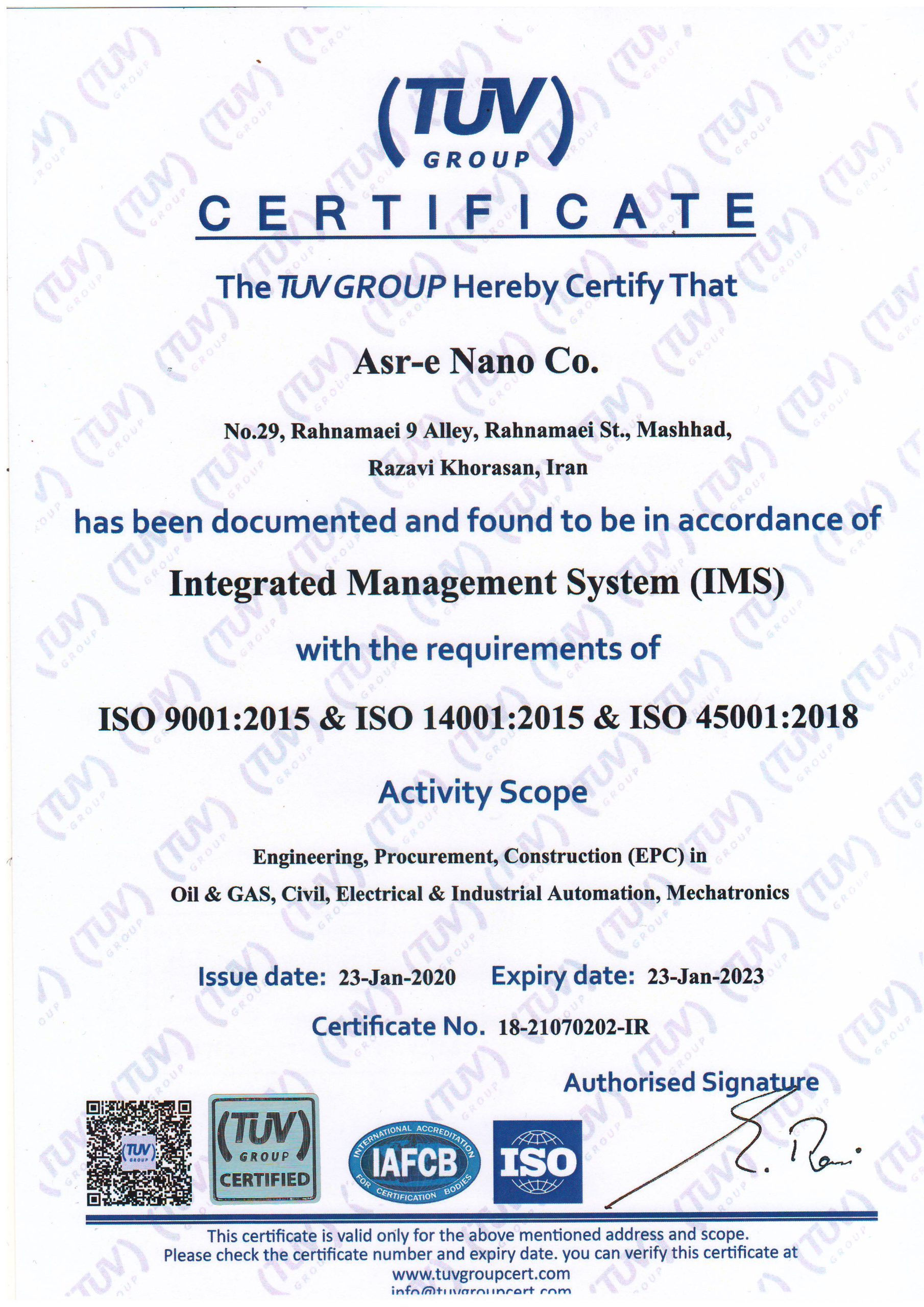 ISO 9001,14001 & 45001